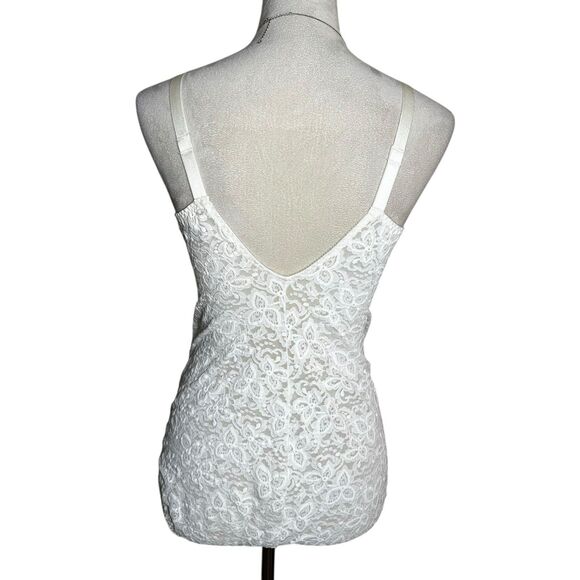 Vintage Bali Floral Cream Lace Bodysuit 40B Nylon Stretch Shaper Underwire 7432 - Picture 4 of 9